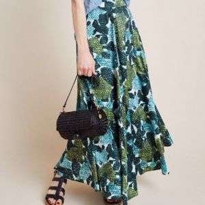 Anthropologie Green and Blue Maxi Skirt